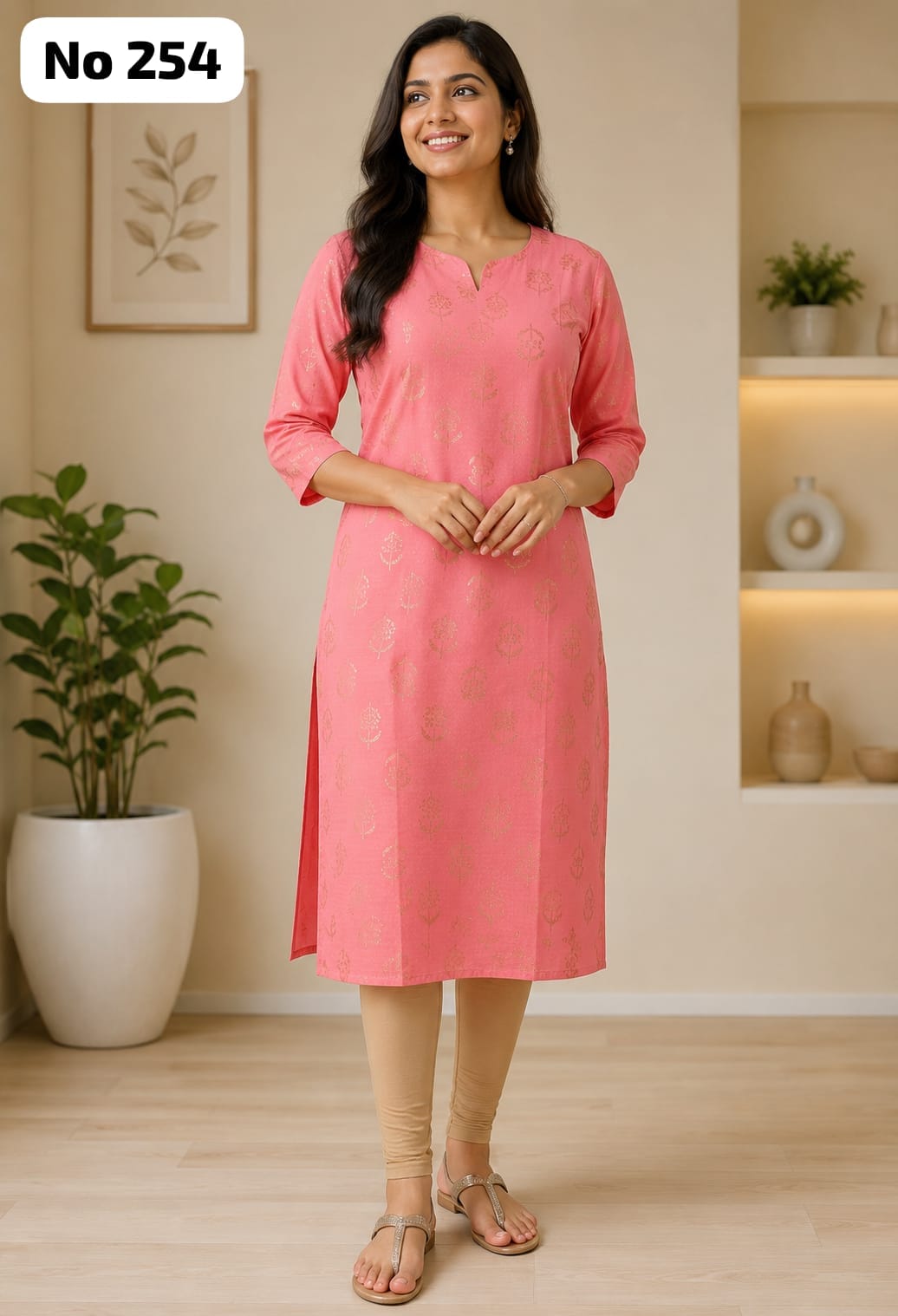 Onview Dobby Rayon Foil Side Open kurti (No 254)
