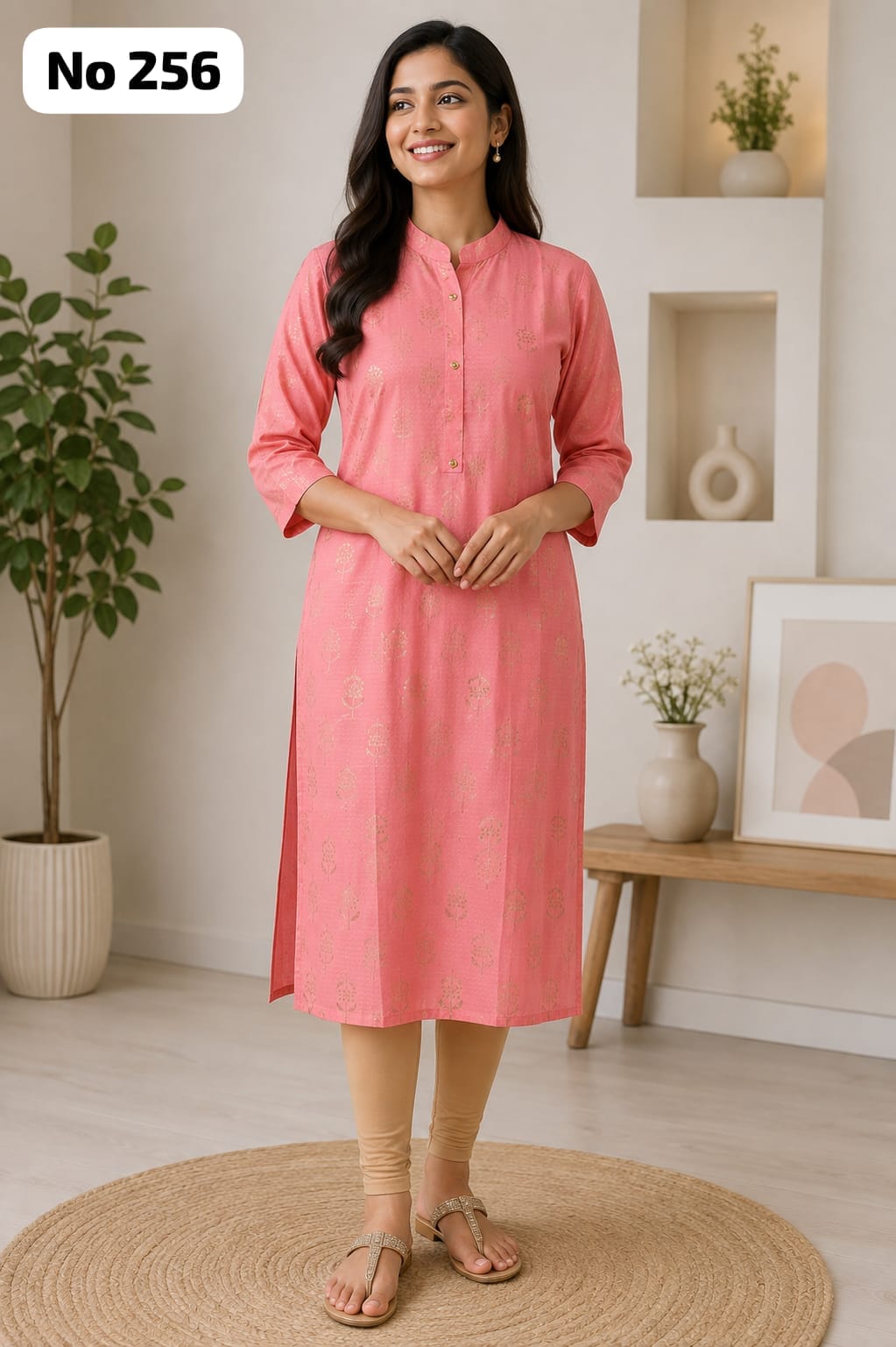Onview Dobby Rayon Foil Side Open kurti (No 256)