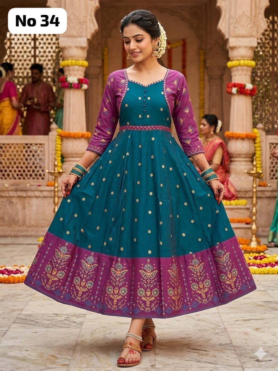 Silk Anarkali Gown (No 34)