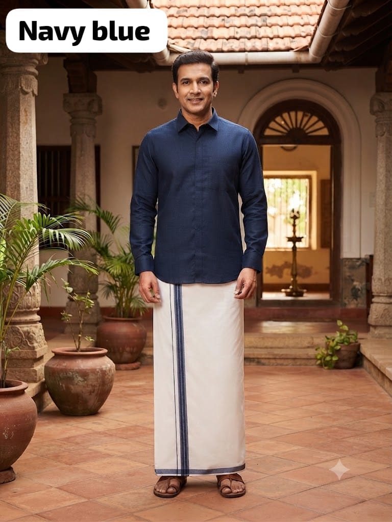 Premium Vesti Shirt Combo (Navy Blue)