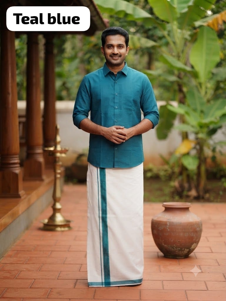 Premium Vesti Shirt Combo (Teal blue)