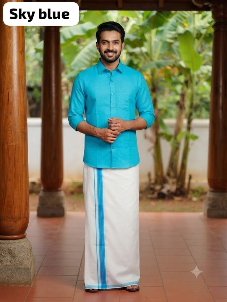 Premium Vesti Shirt Combo (Sky blue)