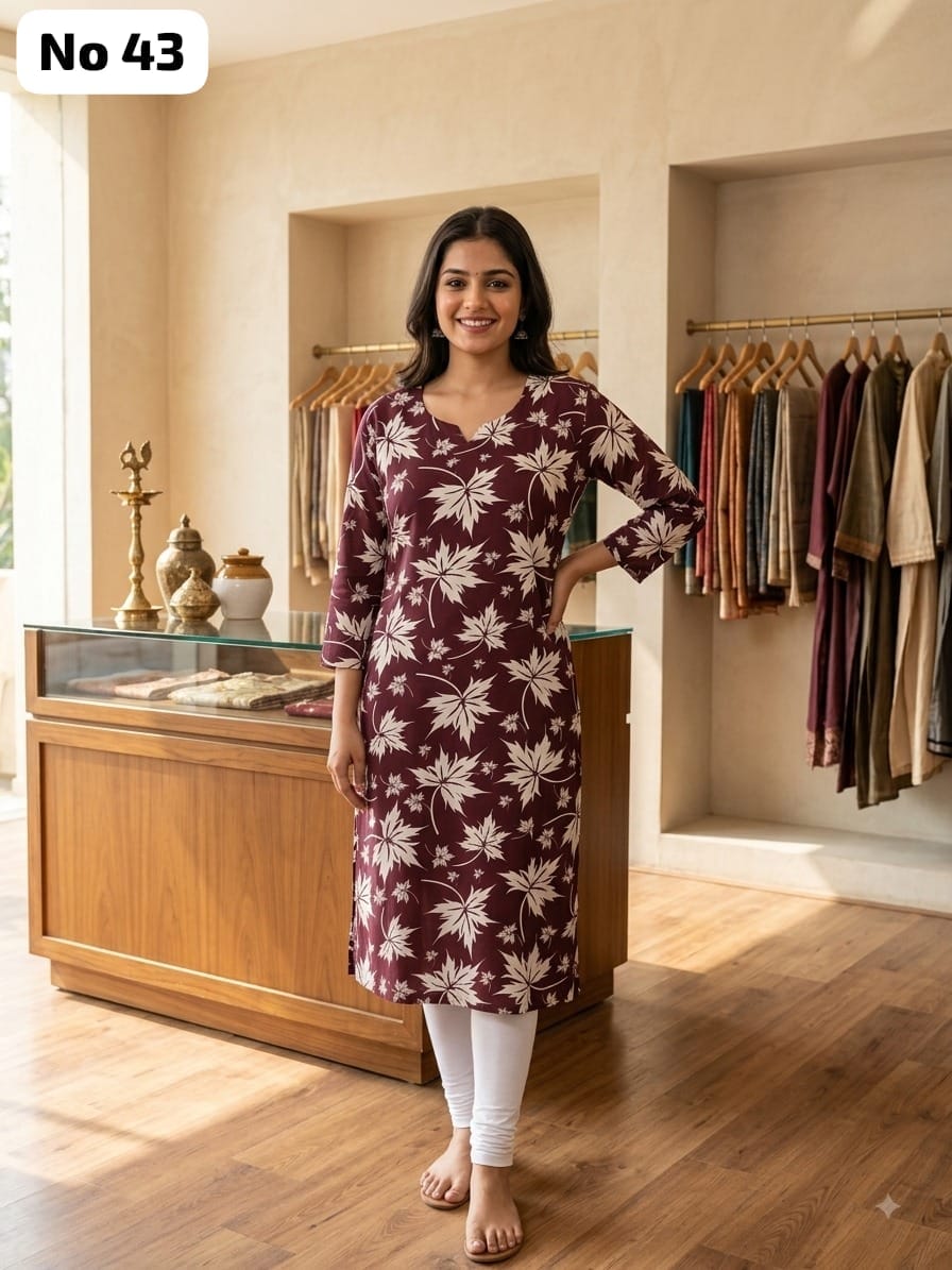 Rayon Side Open Kurti (No 43)
