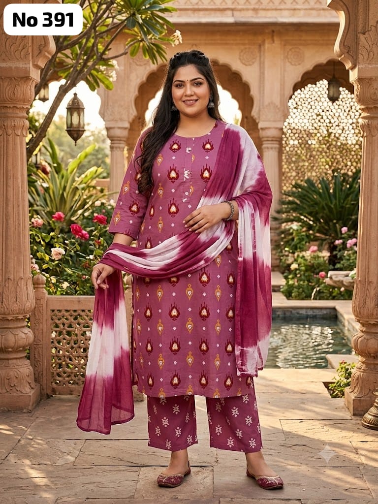 Rayon 3 Pcs Set (Plus Size)(No 391)