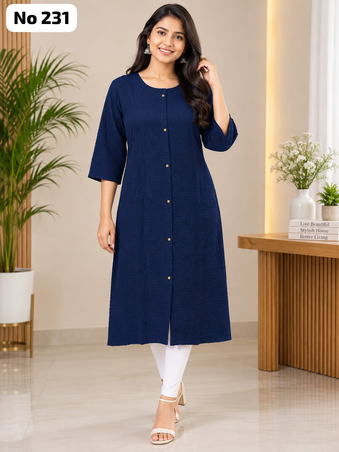 Onview Popcorn Side Open Kurti (No 231)