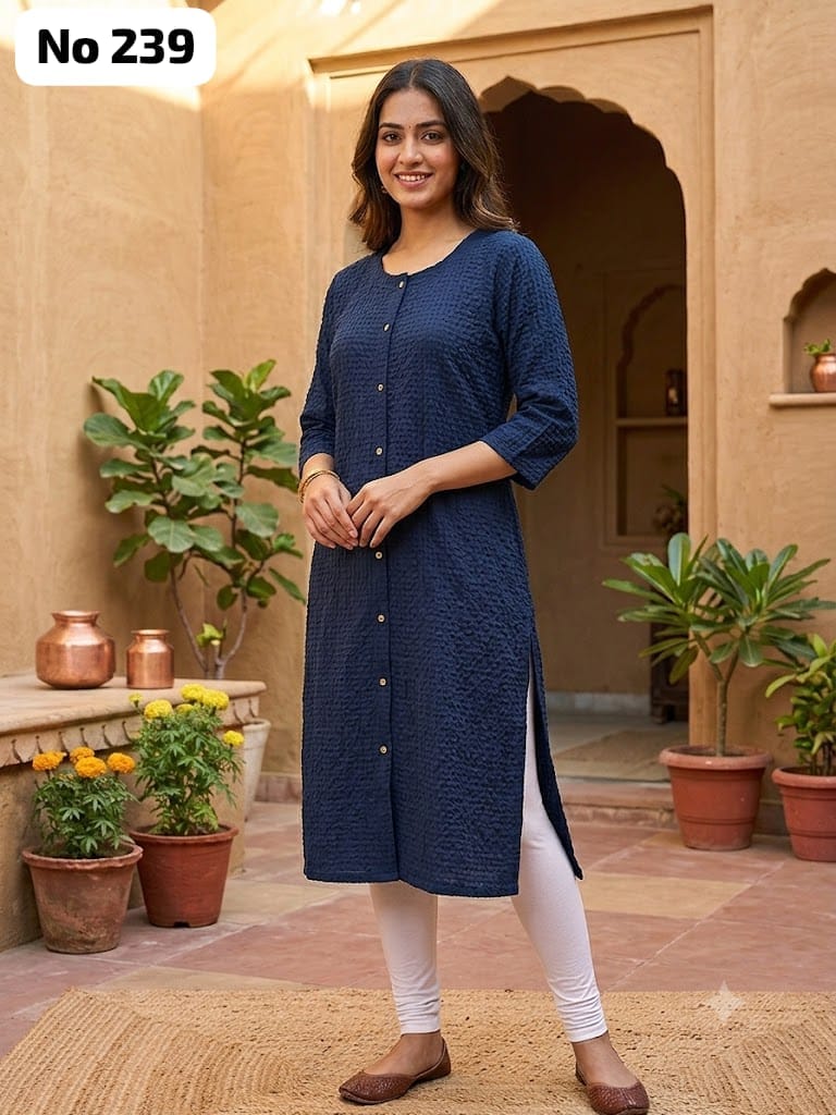 Onview Popcorn Side Open Kurti (No 239)