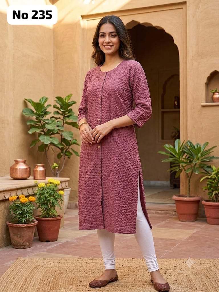 Onview Popcorn Side Open Kurti (No 235)
