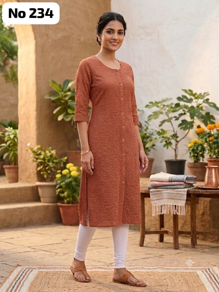 Onview Popcorn Side Open Kurti (No 234)