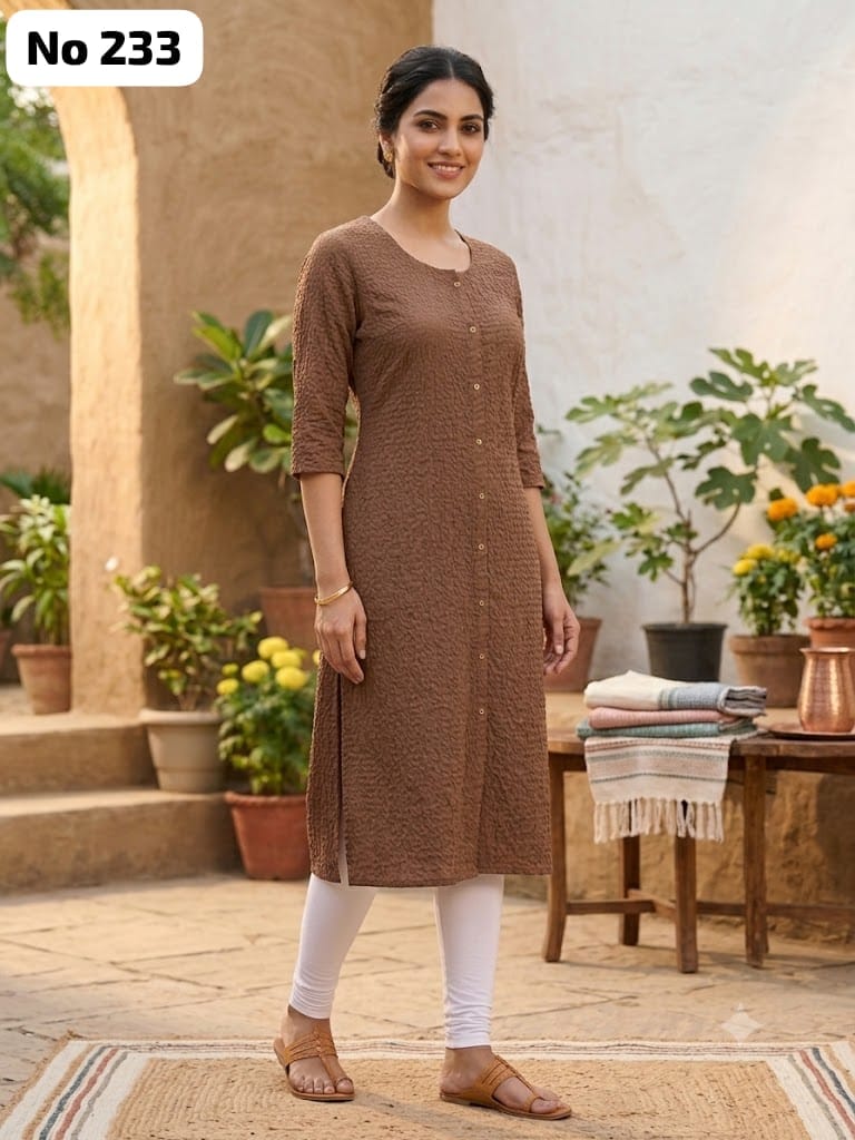 Onview Popcorn Side Open Kurti (No 233)