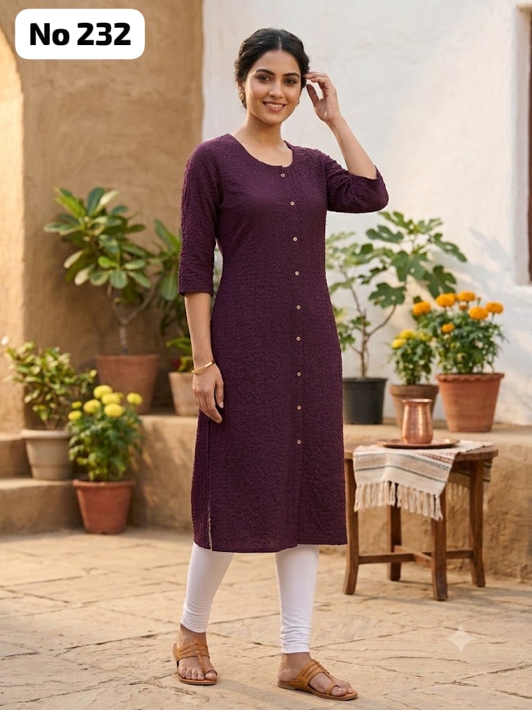 Onview Popcorn Side Open Kurti (No 232)