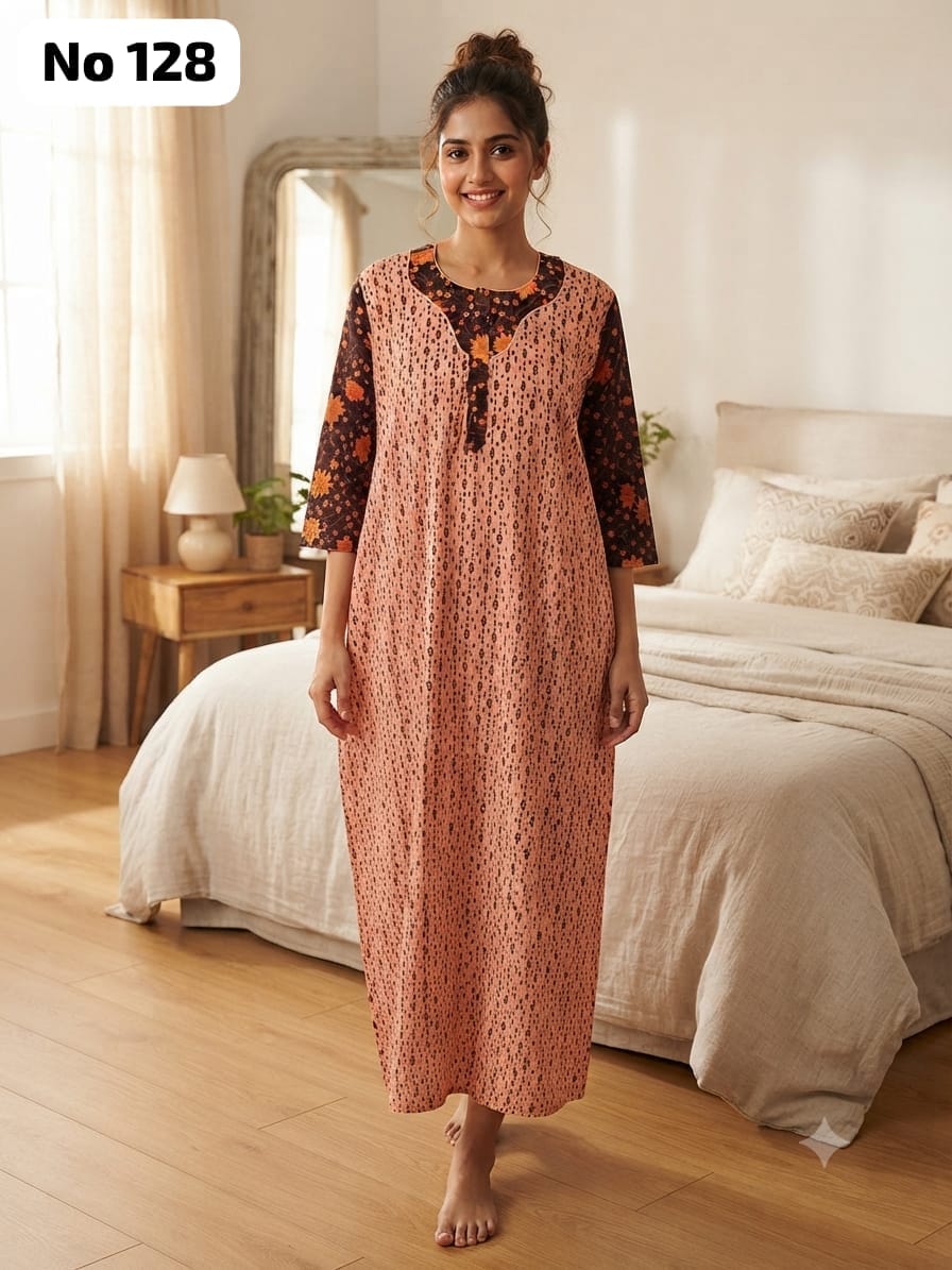 3/4 Sleeve Zip Nighty (No 128)