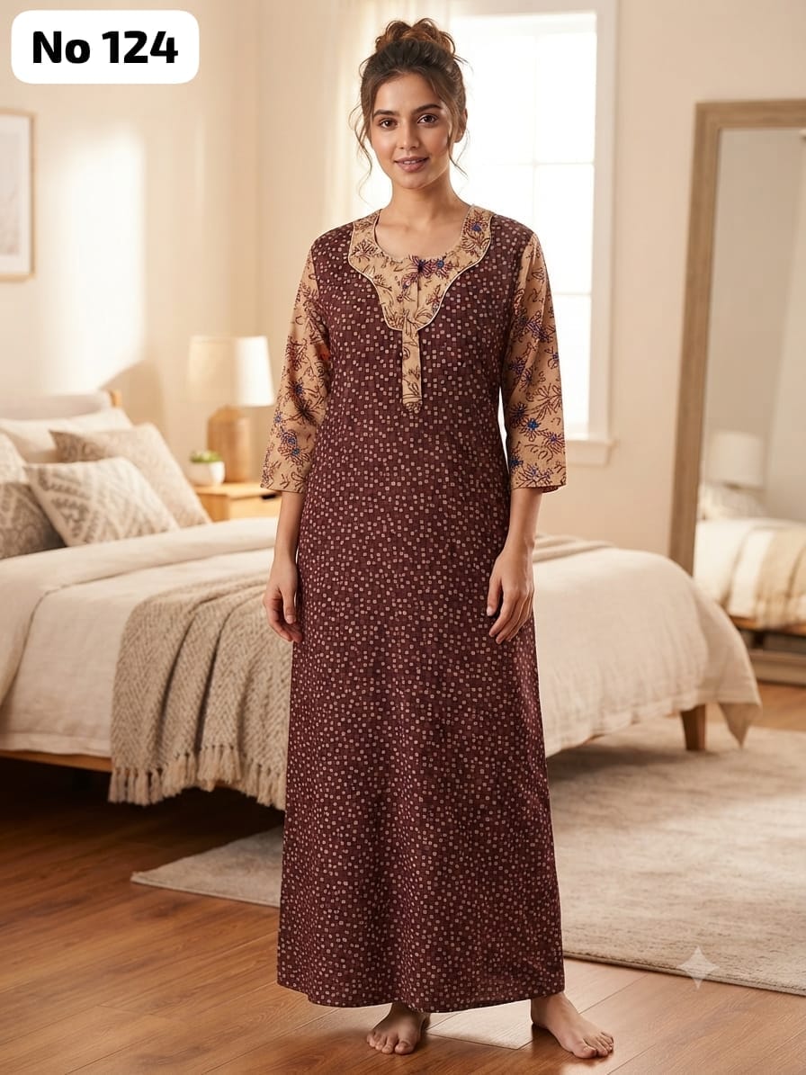 3/4 Sleeve Zip Nighty (No 124)