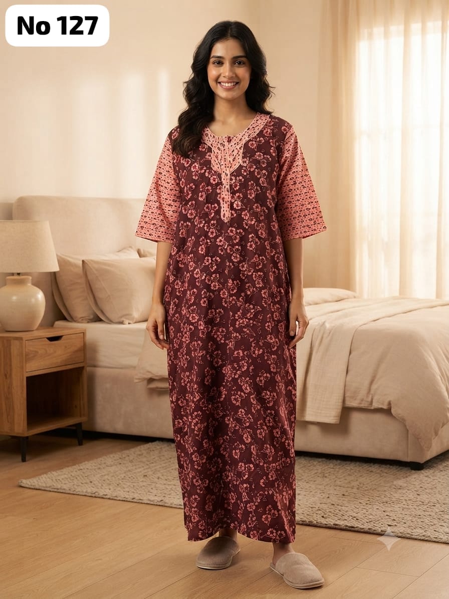 3/4 Sleeve Zip Nighty (No 127)