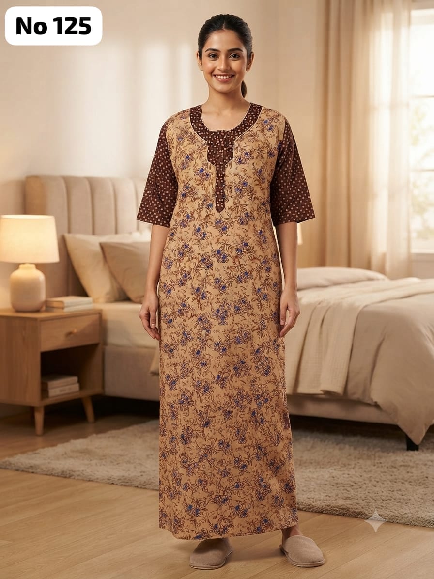 3/4 Sleeve Zip Nighty (No 125)