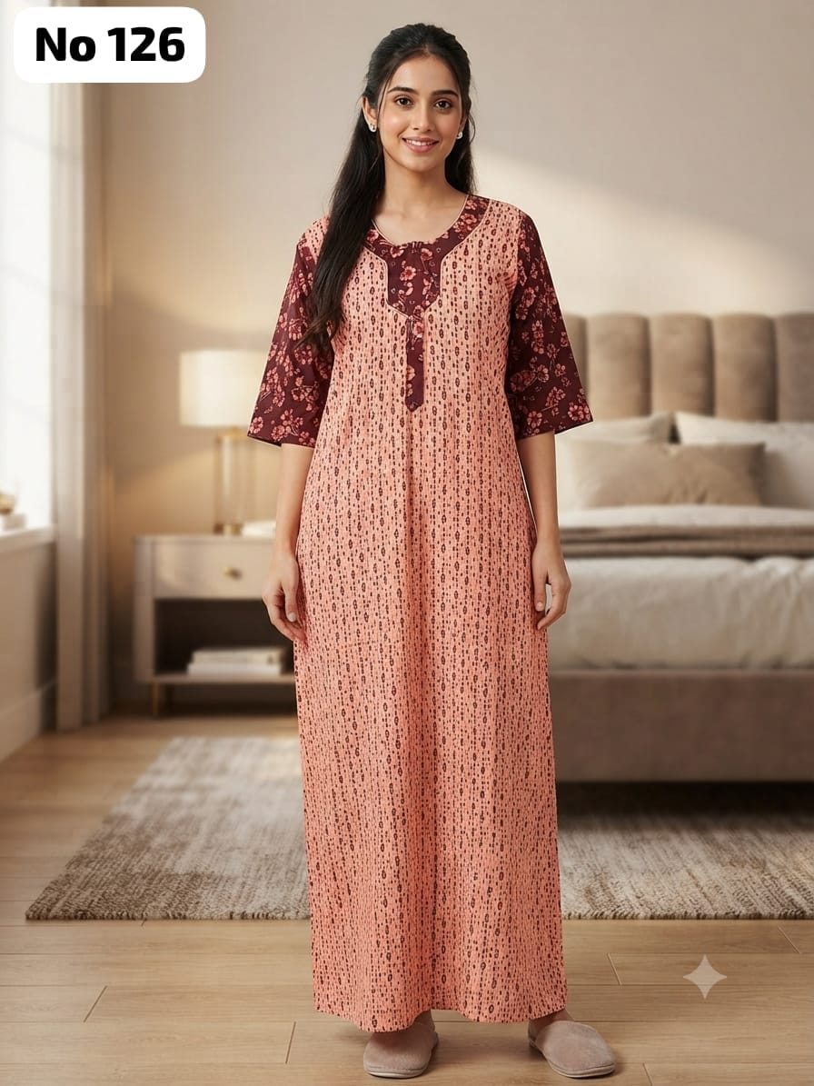 3/4 Sleeve Zip Nighty (No 126)