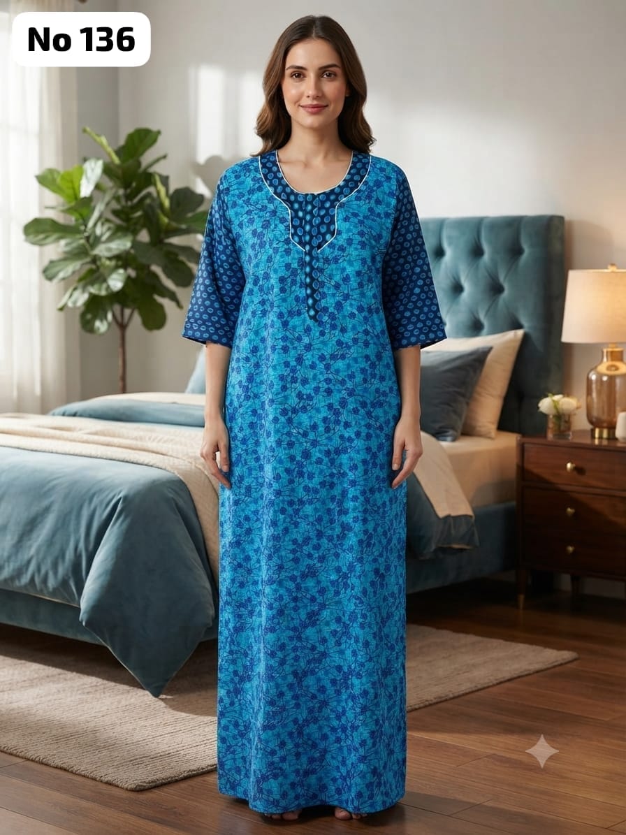 3/4 Sleeve Zip Nighty (No 136)