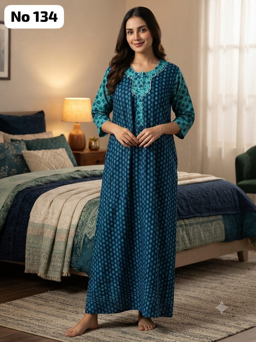 3/4 Sleeve Zip Nighty (No 134)