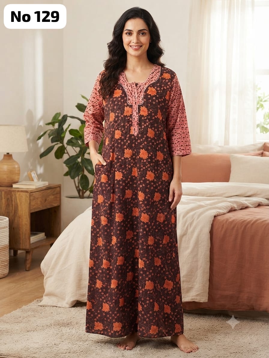 3/4 Sleeve Zip Nighty (No 129)