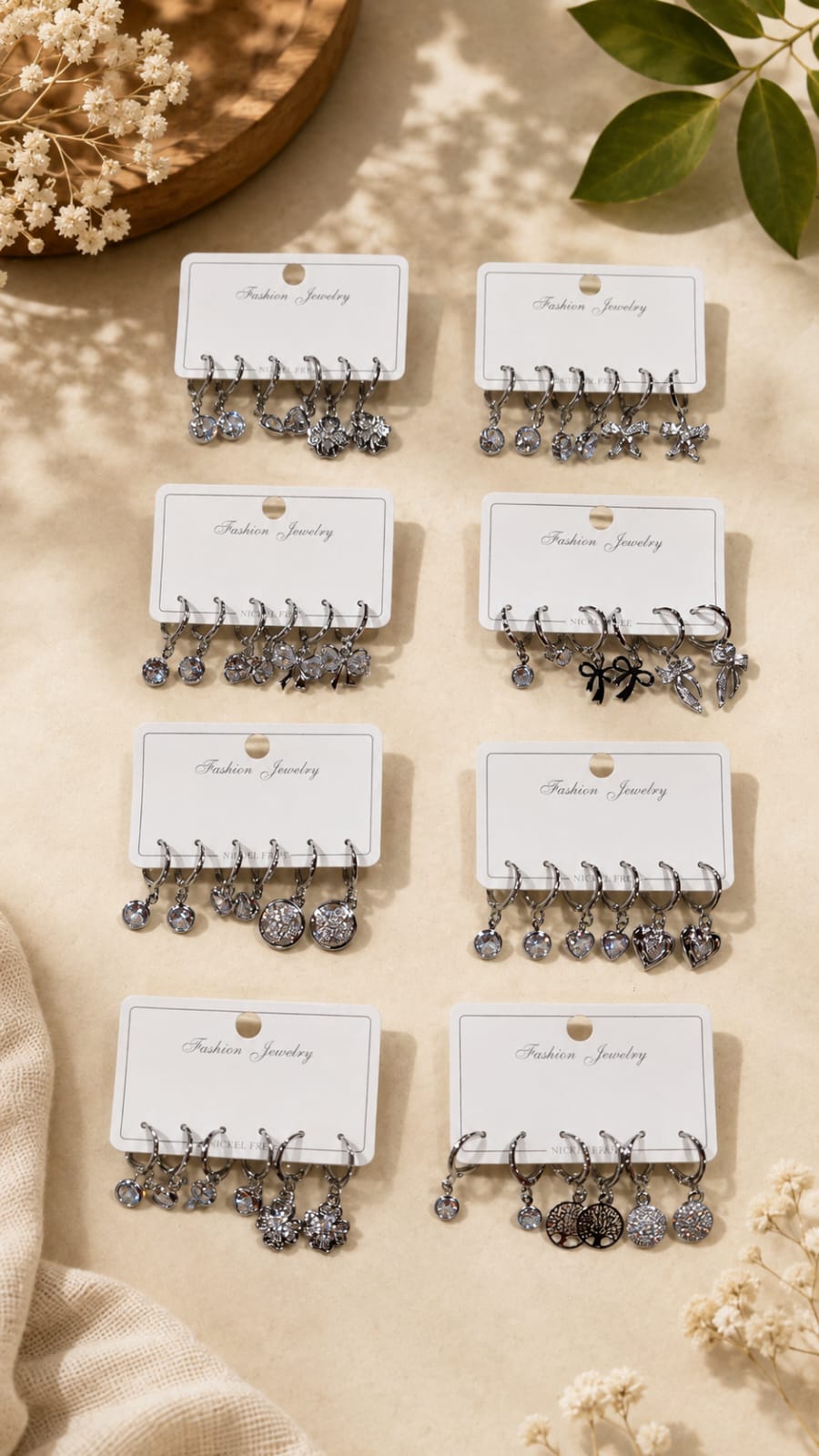 Combo Earrings (Set of 3)(No Design Option)(Silver)