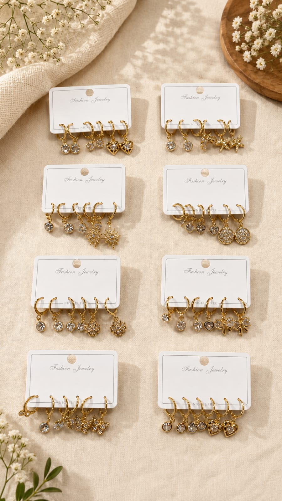 Combo Earrings (Set of 3)(No Design Option)(Gold)