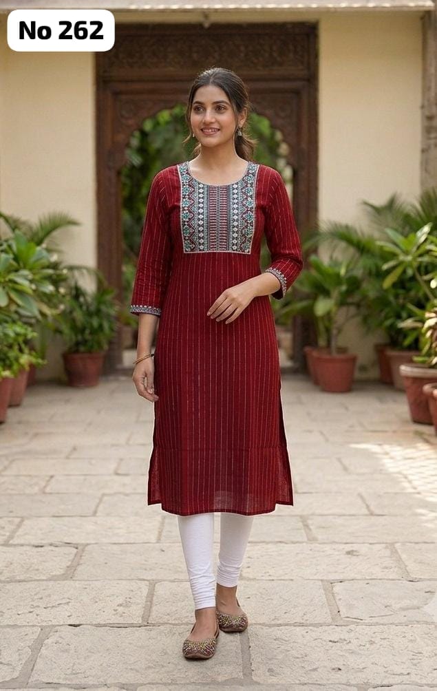 Onview Wrinkle Rayon Side Open Kurti With Lining (No 262)