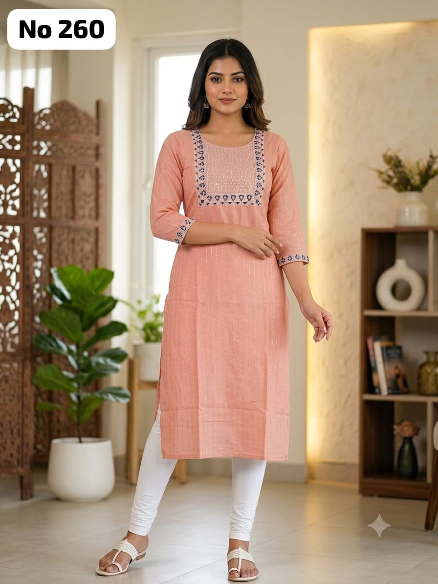 Onview Wrinkle Rayon Side Open Kurti With Lining (No 260)