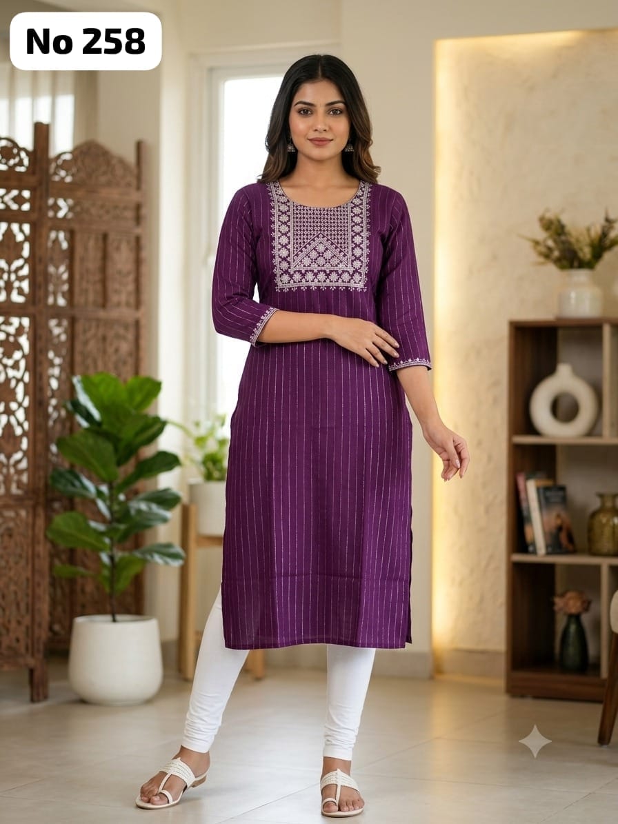 Onview Wrinkle Rayon Side Open Kurti With Lining (No 258)