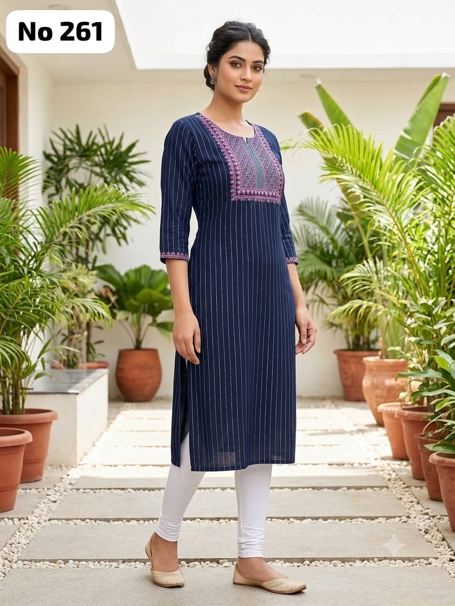 Onview Wrinkle Rayon Side Open Kurti With Lining (No 261)