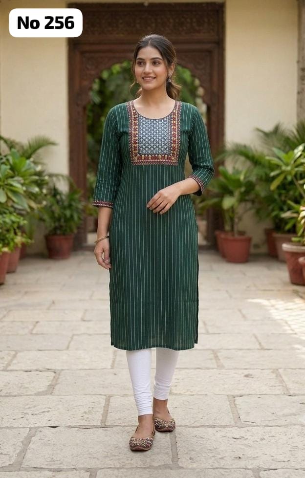 Onview Wrinkle Rayon Side Open Kurti With Lining (No 256)