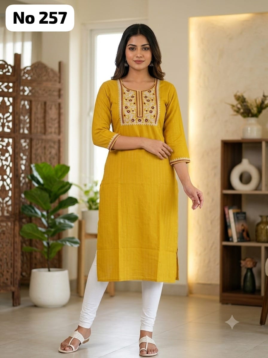 Onview Wrinkle Rayon Side Open Kurti With Lining (No 257)
