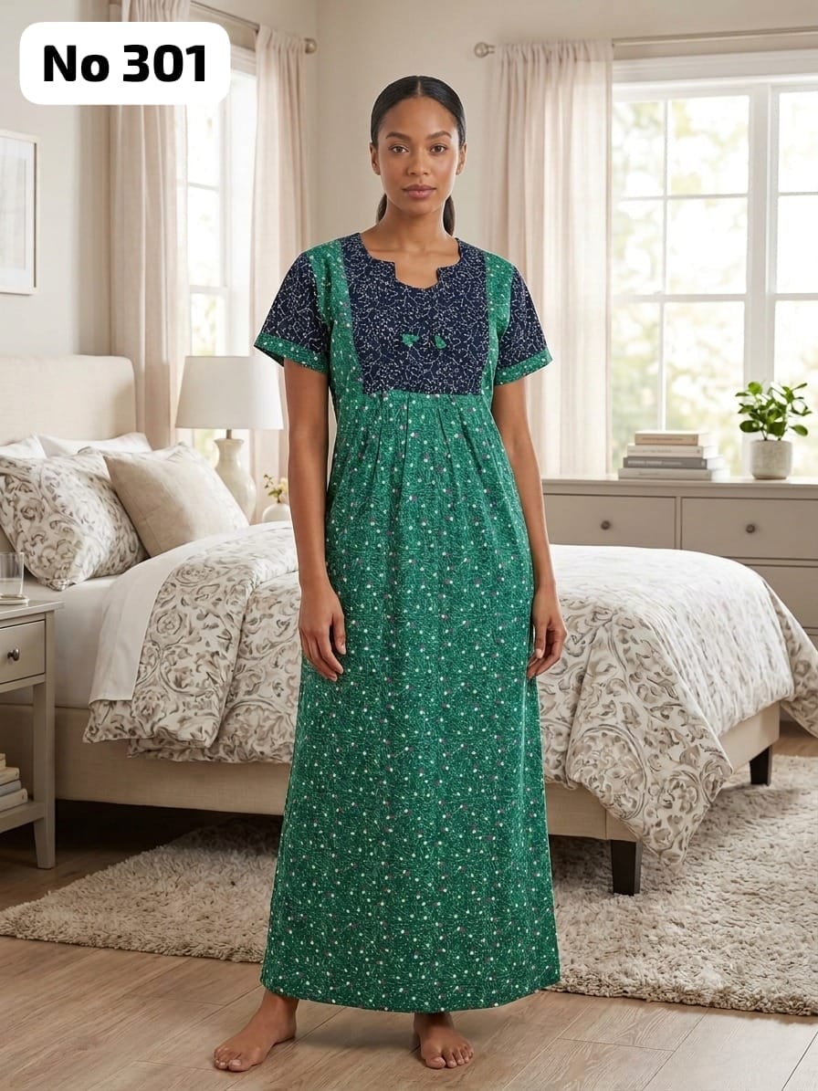 Premium Frock Nighty With Puff Hand and Adjustable Knot (No 301)(XL)