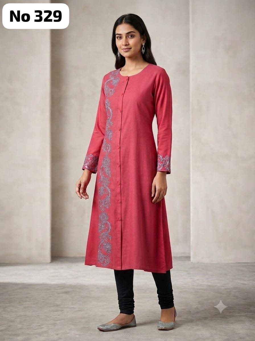 Onview Rayon Embroidery Aline Kurti (No 329)