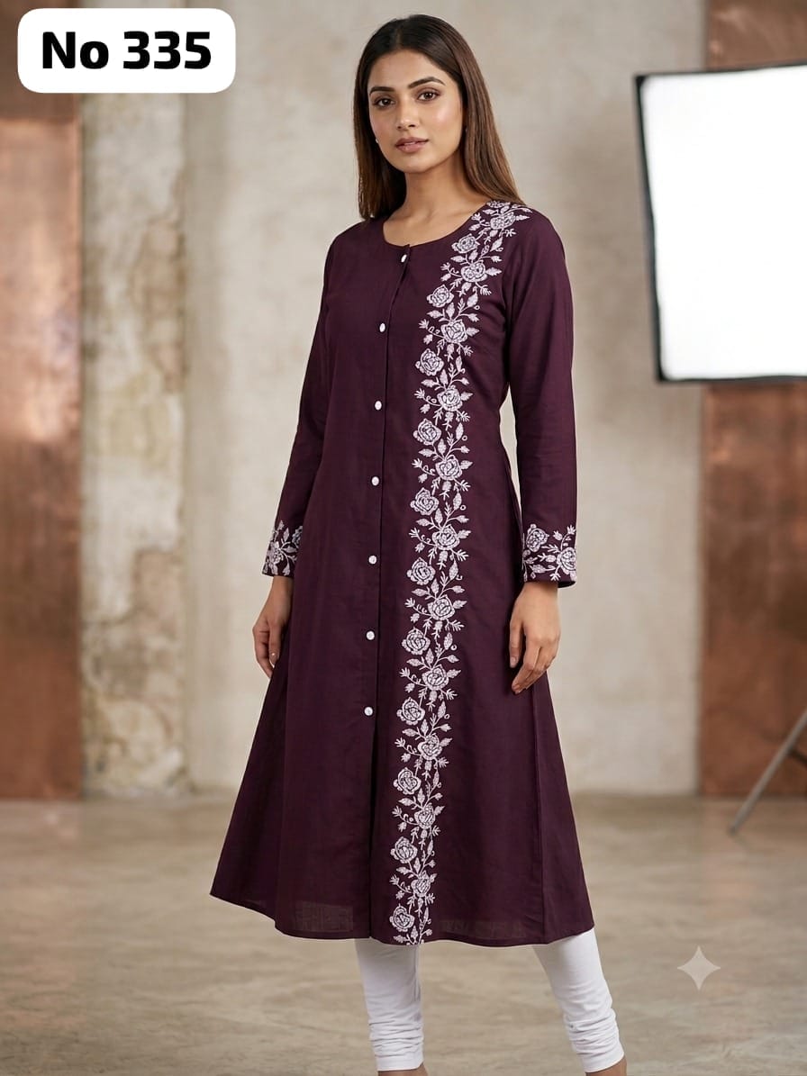 Onview Rayon Embroidery Aline Kurti (No 335)