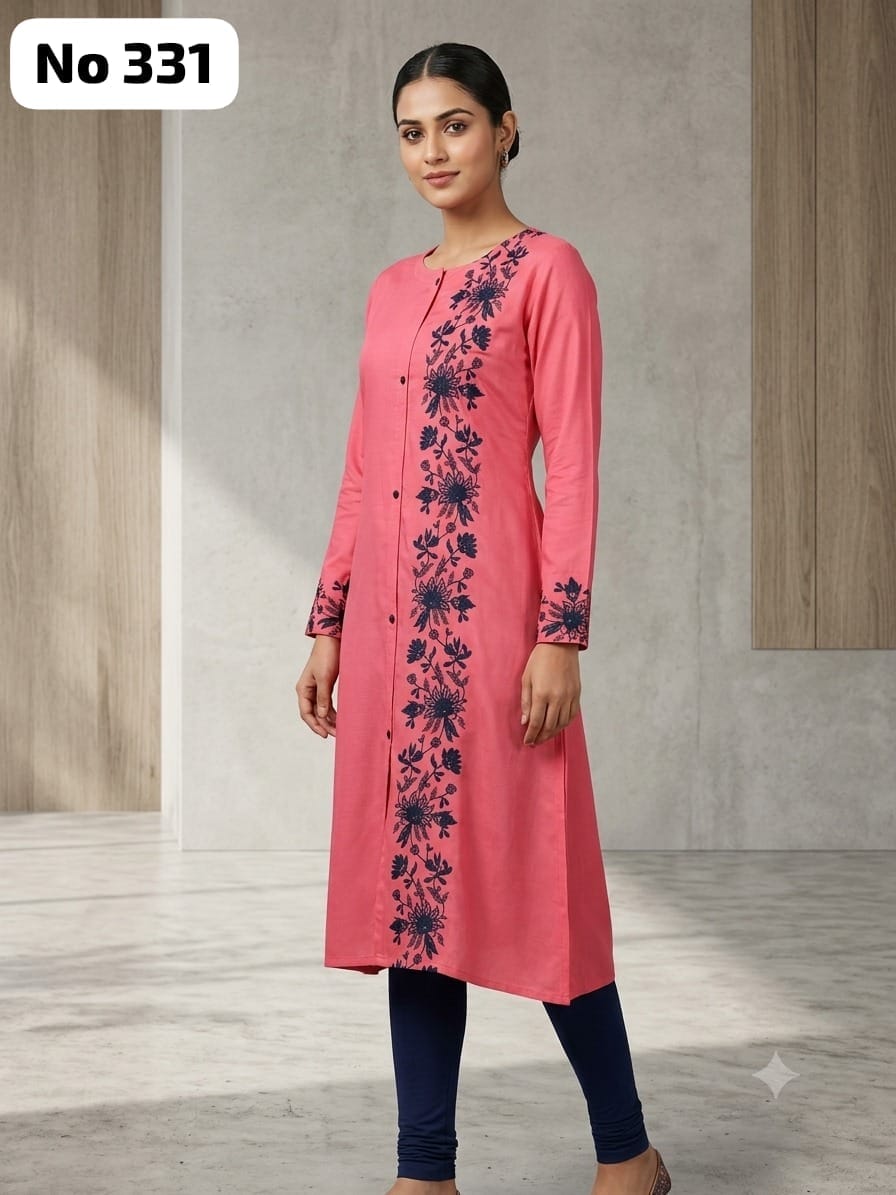 Onview Rayon Embroidery Aline Kurti (No 331)