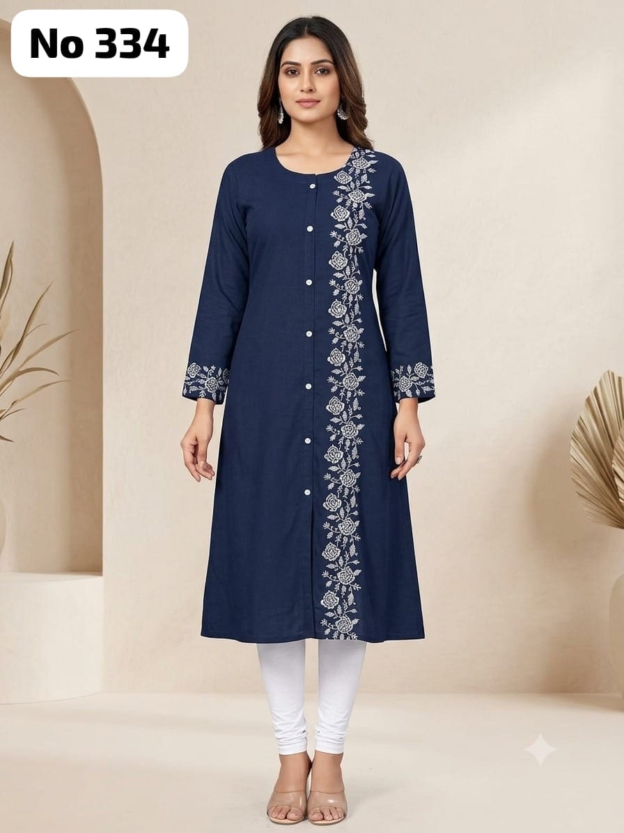 Onview Rayon Embroidery Aline Kurti (No 334)