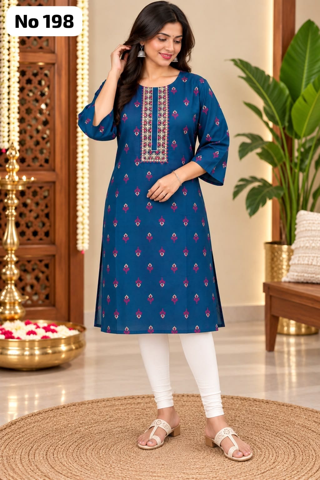 Onview Embroidery Silk Side Open Kurti (No 198)