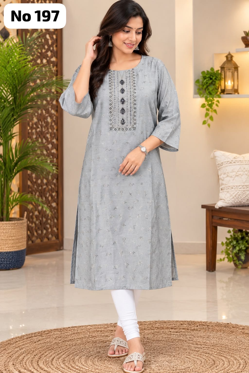 Onview Embroidery Silk Side Open Kurti (No 197)