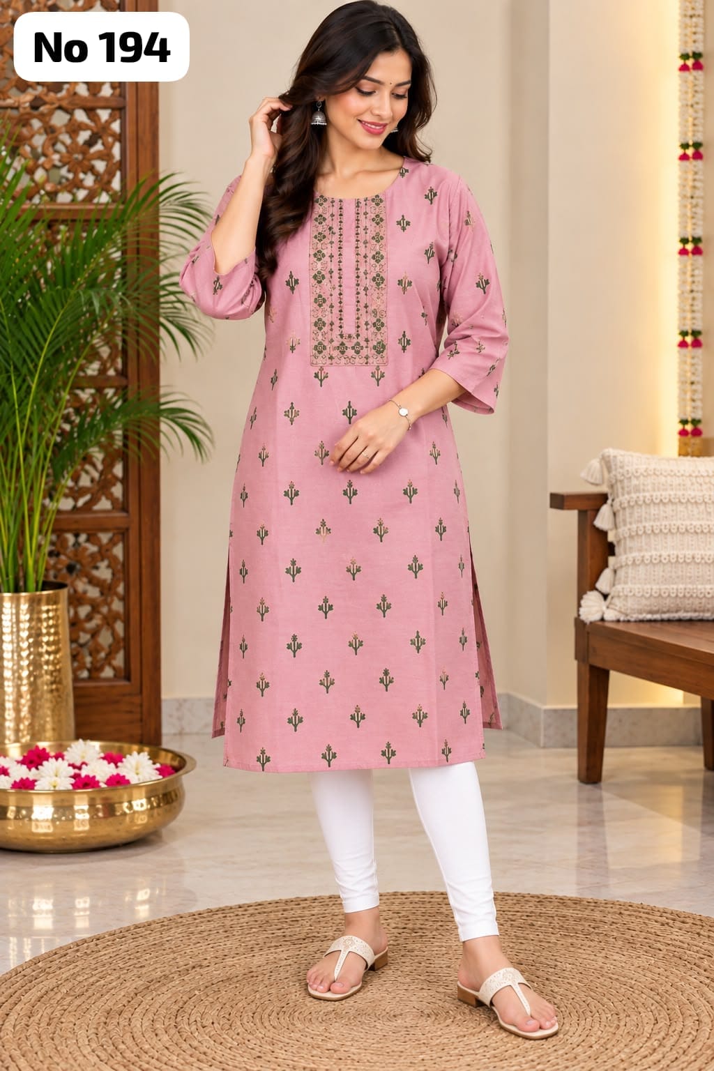 Onview Embroidery Silk Side Open Kurti (No 194)