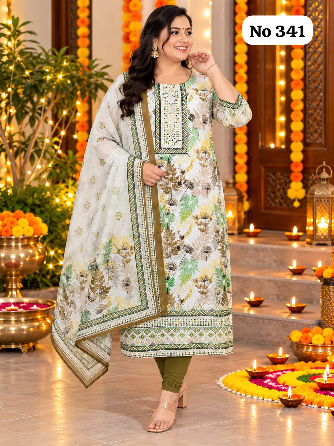 💃Onview Hakoba Long Kurti(lining) With Dupatta (341)