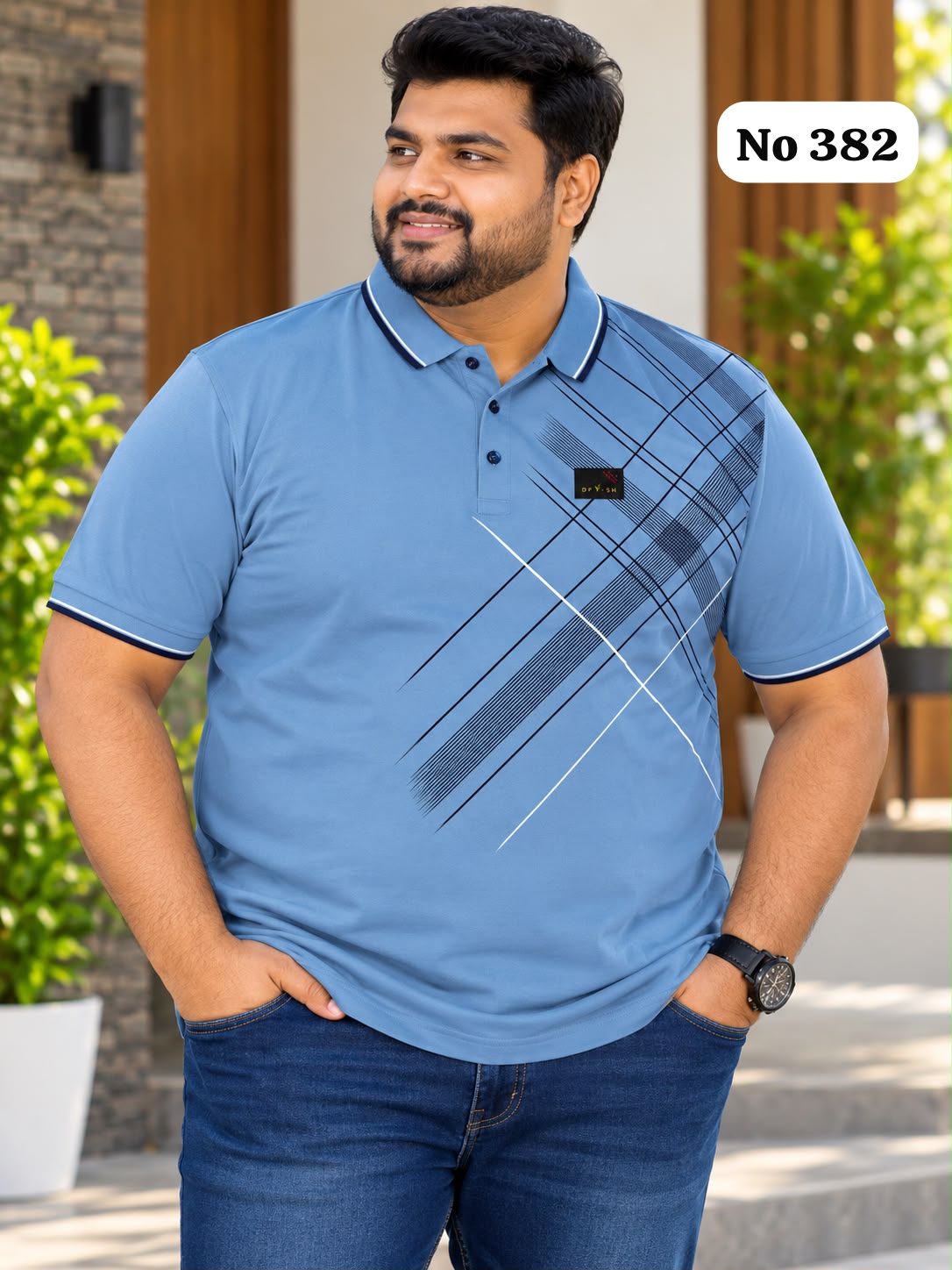 Branded Premium Cotton Lycra T-Shirt (No 382)(3XL)