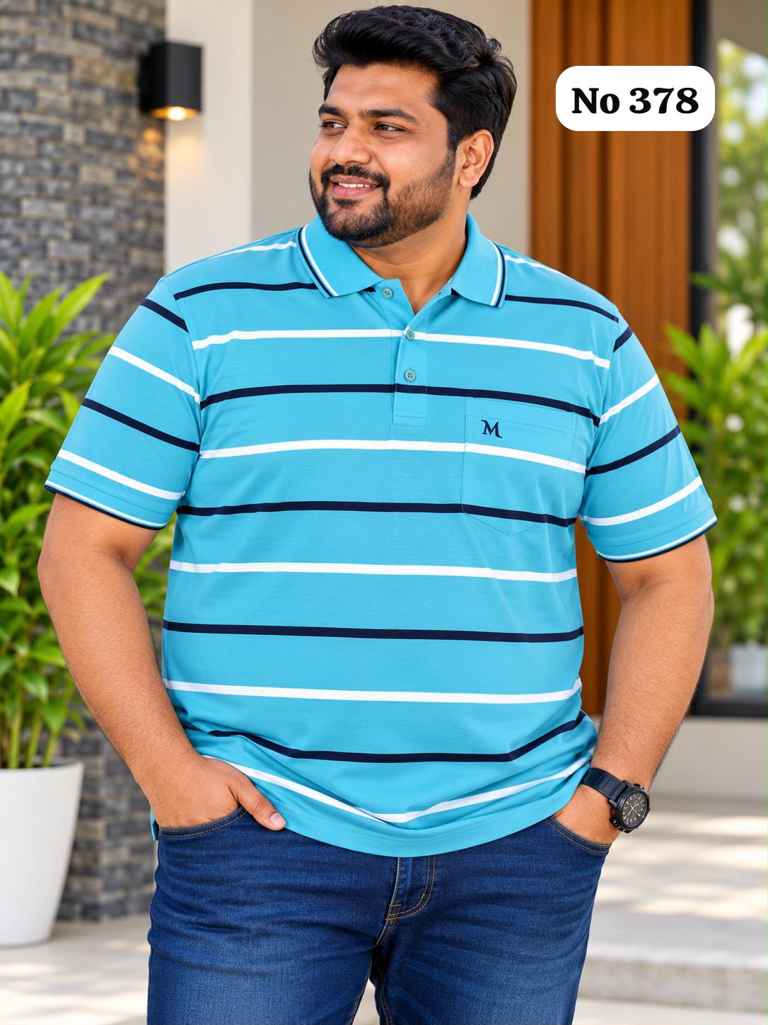 Branded Premium Cotton Lycra T-Shirt (No 378)(3XL,4XL,5XL)