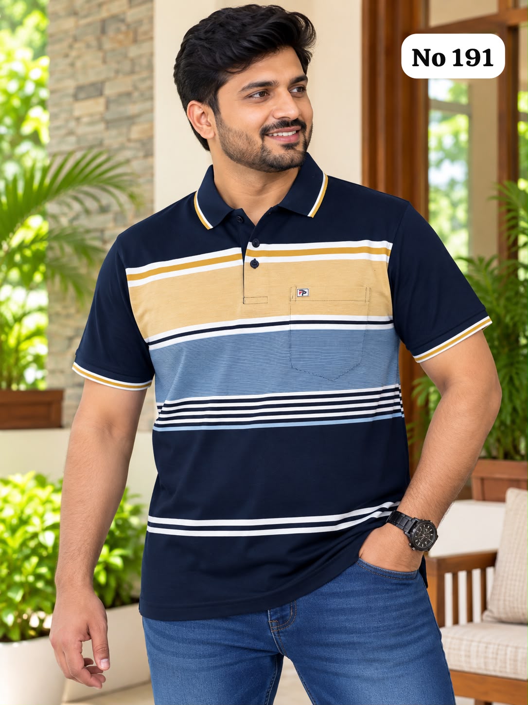 Branded Premium Cotton Lycra T-Shirt (No 191)(XL)