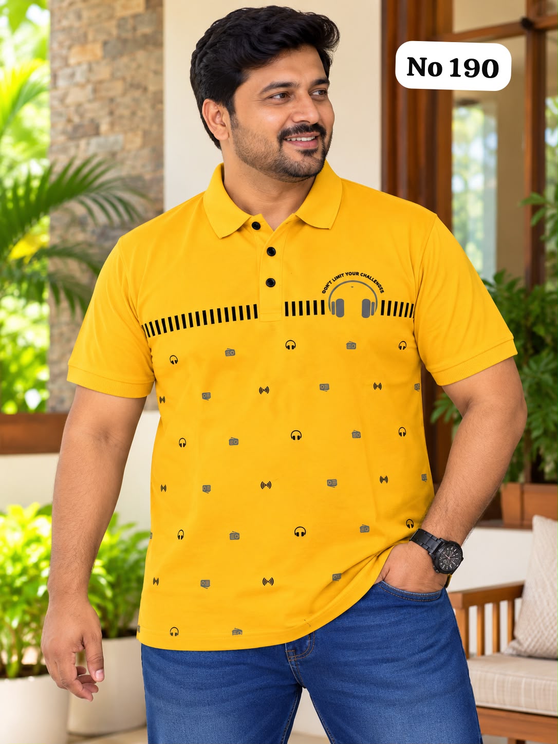 Branded Premium Cotton Lycra T-Shirt (No 190)(2XL)