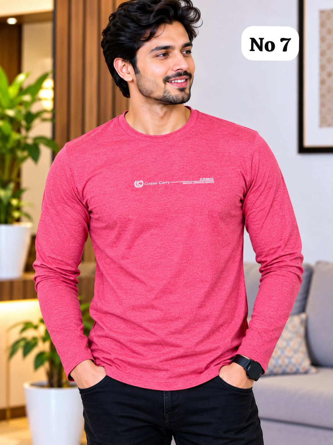 Branded Cotton Lycra T-Shirt (Full Sleeve)(Free Size L-40,XL-42)(No 7)