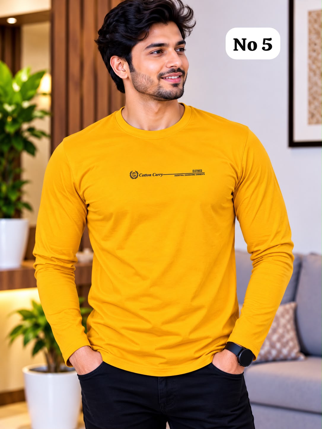 Branded Cotton Lycra T-Shirt (Full Sleeve)(Free Size L-40,XL-42)(No 5)