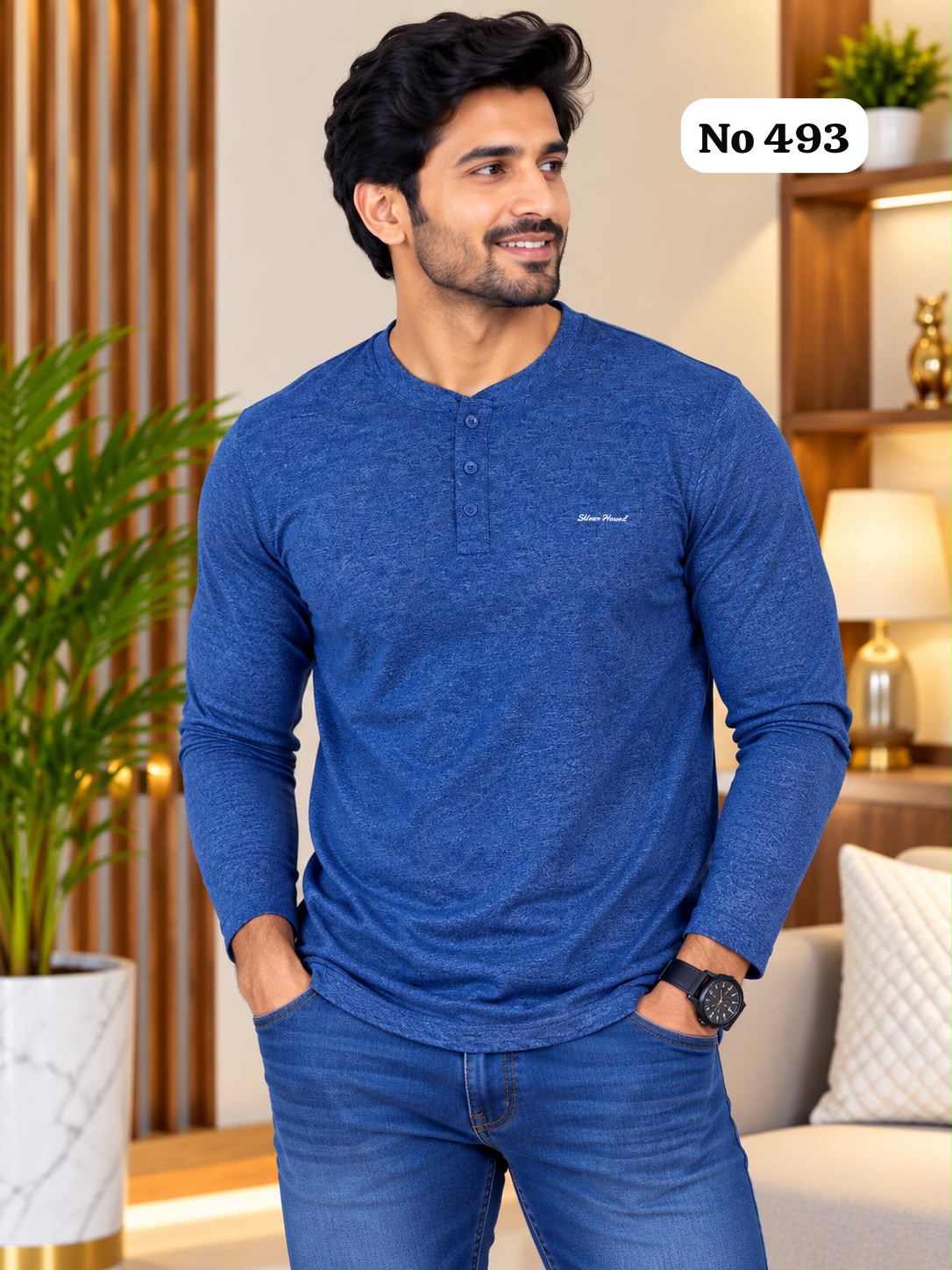Branded Cotton Lycra T-Shirt (Full Sleeve)(No 493)