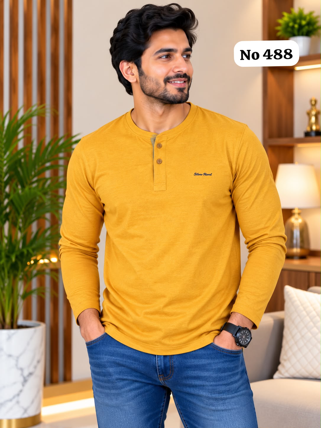 Branded Cotton Lycra T-Shirt (Full Sleeve)(No 488)