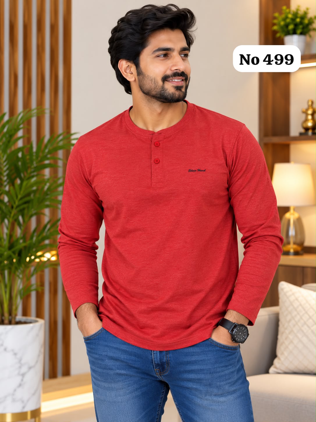 Branded Cotton Lycra T-Shirt (Full Sleeve)(No 499)