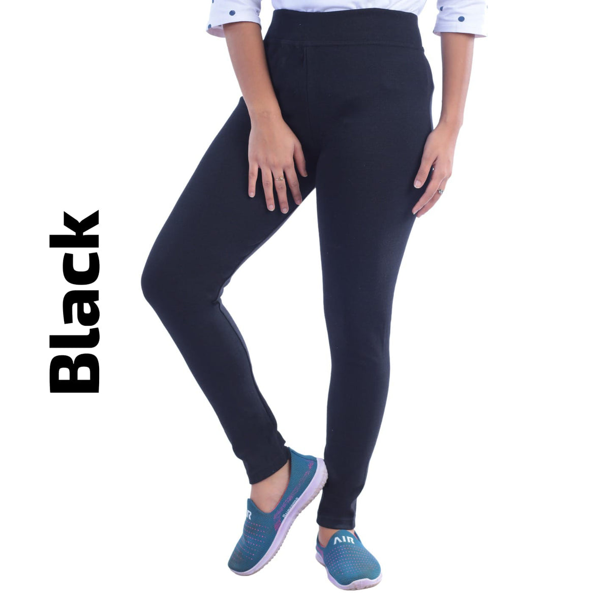 Ankle Length Jeggings With Pocket(Black)