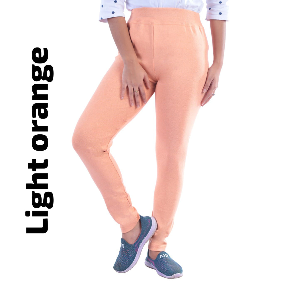 Ankle Length Jeggings With Pocket(Light Orange)